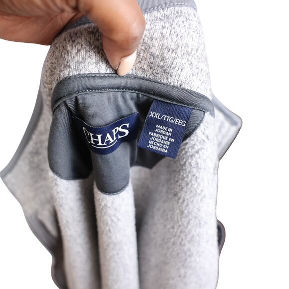 Chaps Men’s Gray Full-Zip Fleece Vest XXL - Picture 7 of 9